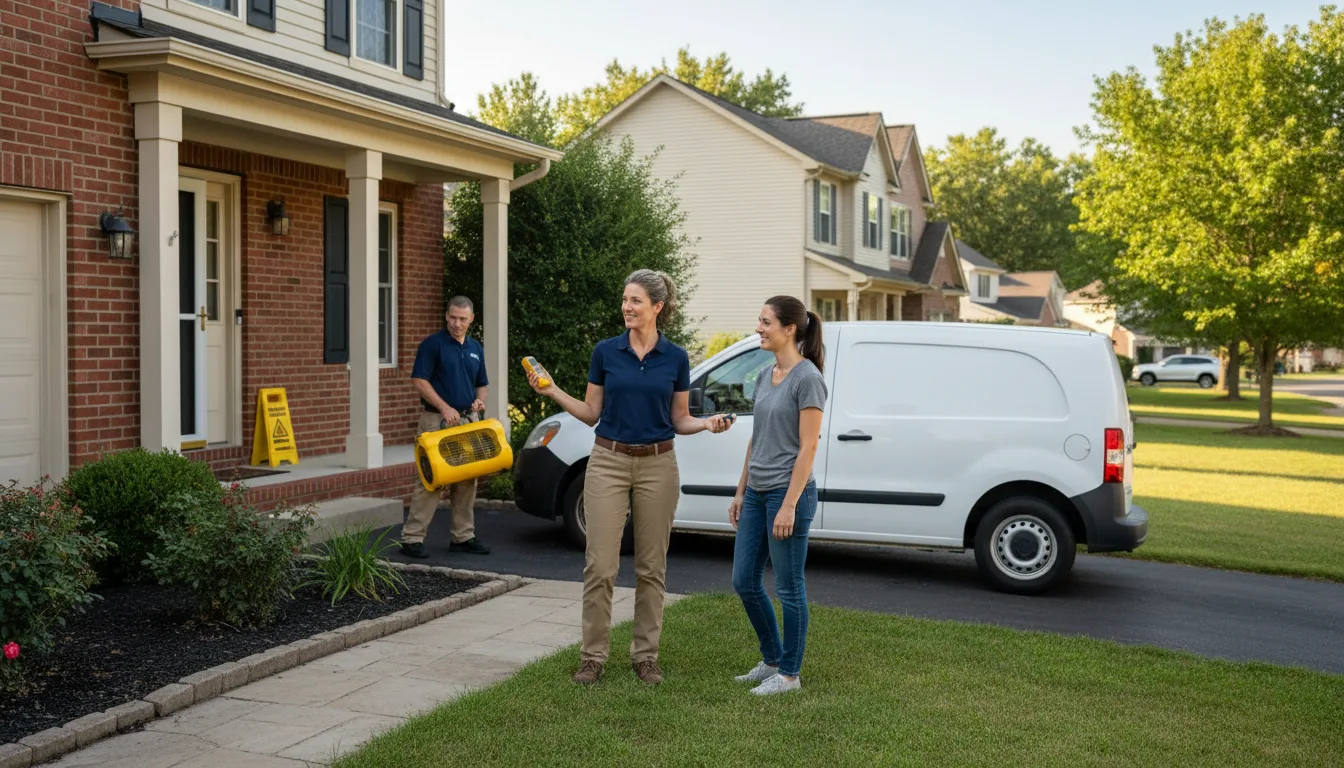 Residential water damage restoration in Timblin, PA